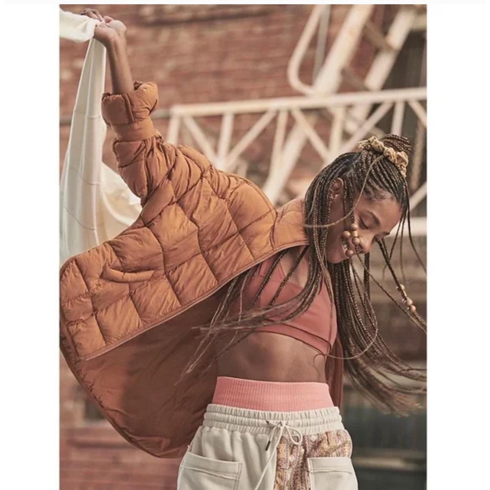 Free People Movement Pippa Packable Puffer Jacket Large Toasted Coconuts
